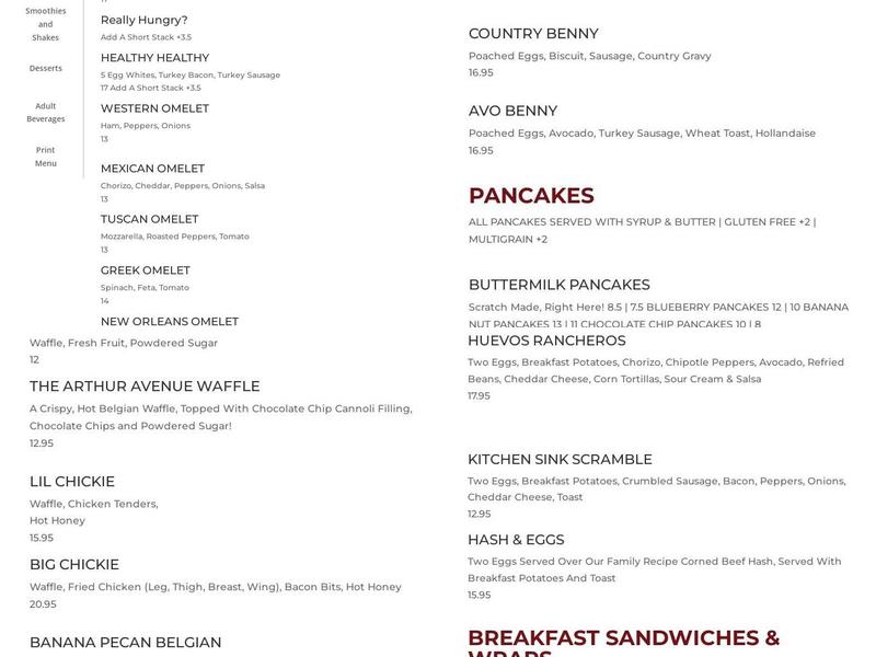 Mill Plain Diner Menu