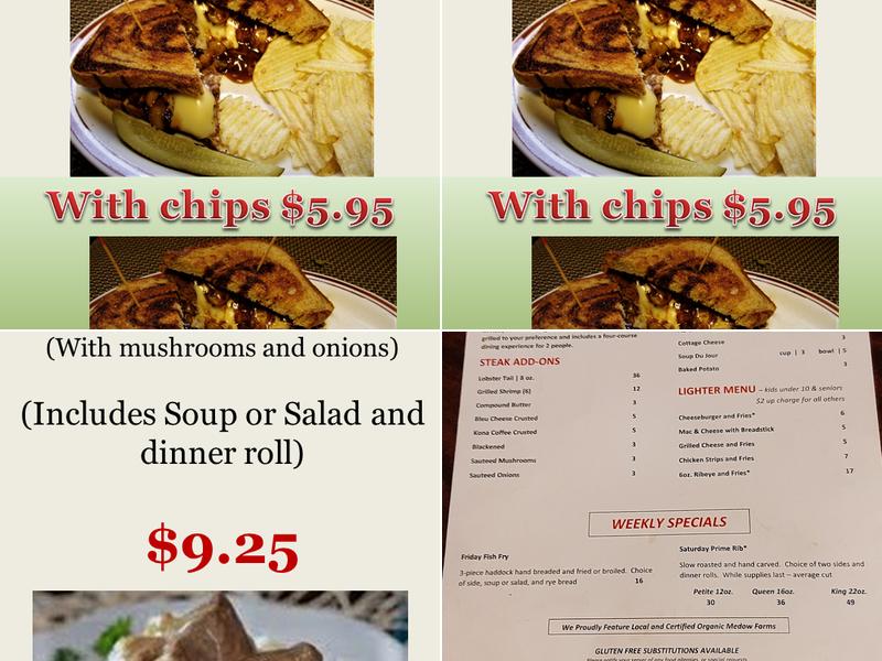 Jameson's 1930 Inn Menu