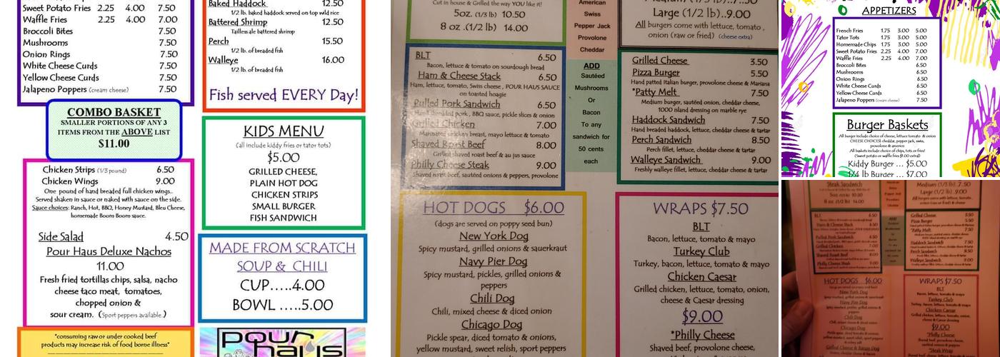 Bailey's Pour Haus Menu