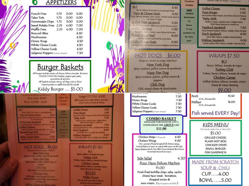 Bailey's Pour Haus Menu