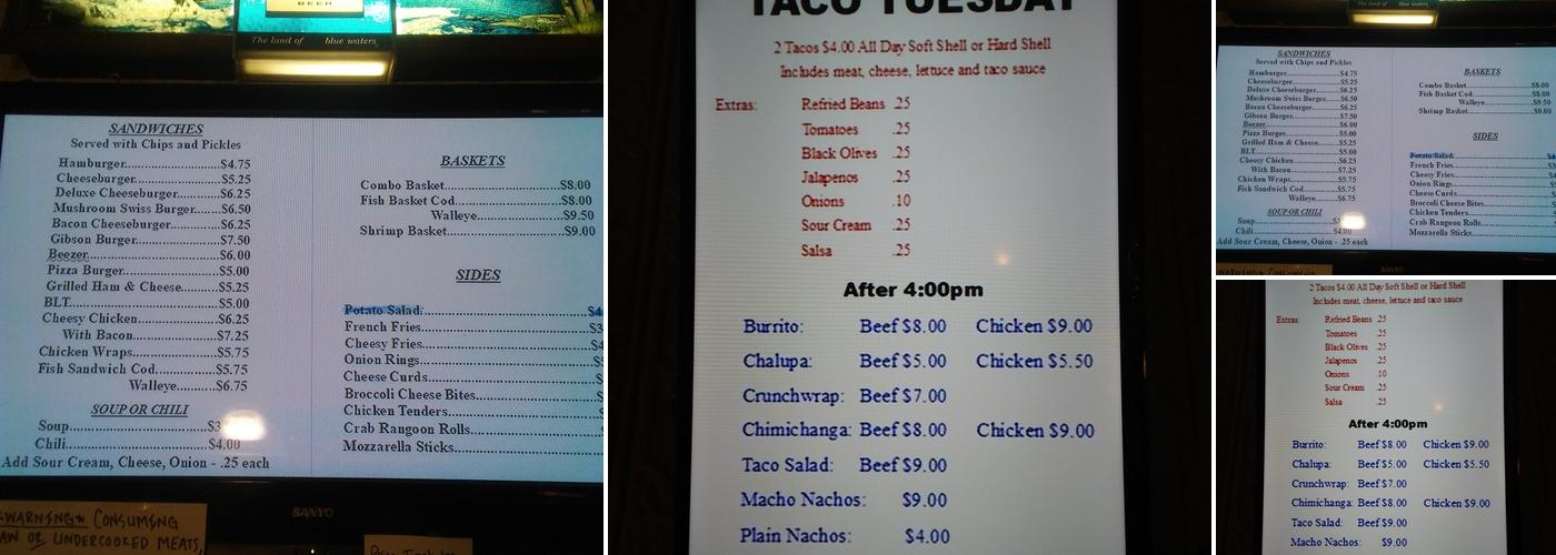 Kathy's Inn Bar & Grill Menu