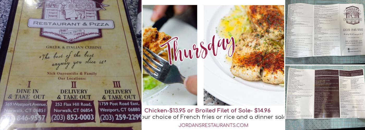 Jordan's Restaurant & Pizza Menu