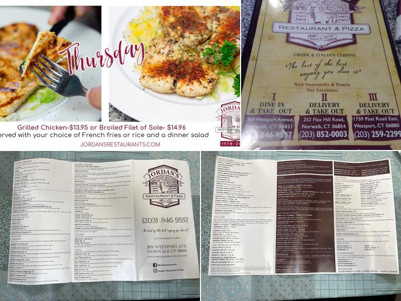 Jordan's Restaurant & Pizza Menu