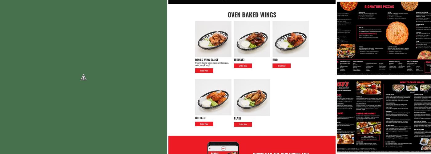 Riko's Pizza Menu