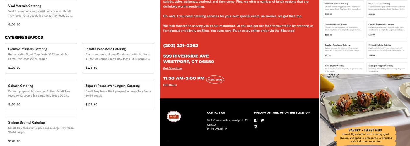 Tutti's Restaurant Menu