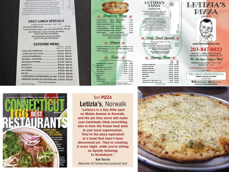 Letizia's Pizza Menu