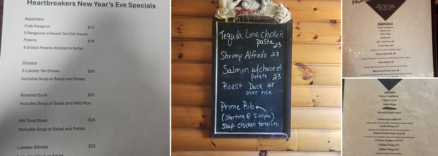 Heart Breakers Menu
