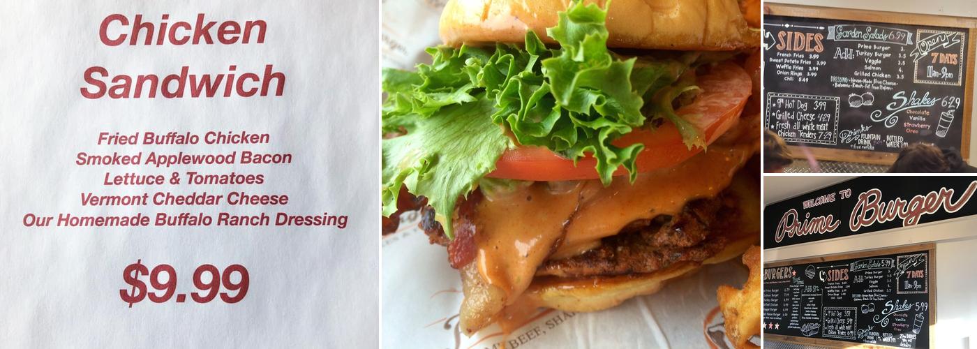 Prime Burger Menu