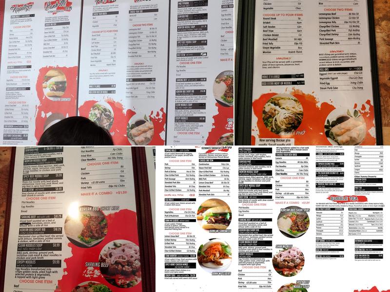 TyPHOon Authentic Vietnamese Cuisine Menu