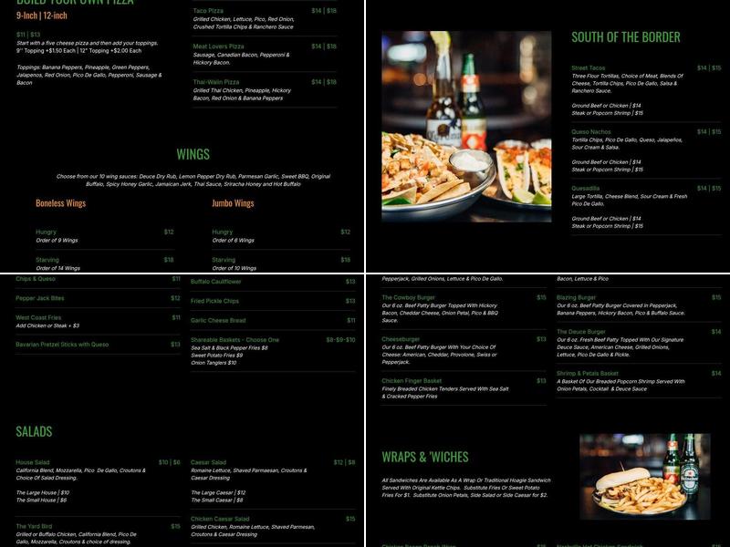 Deuce Pub & Pit Menu