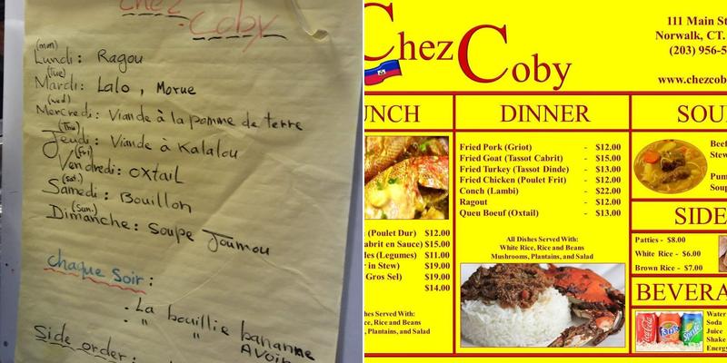 Chez Coby Menu