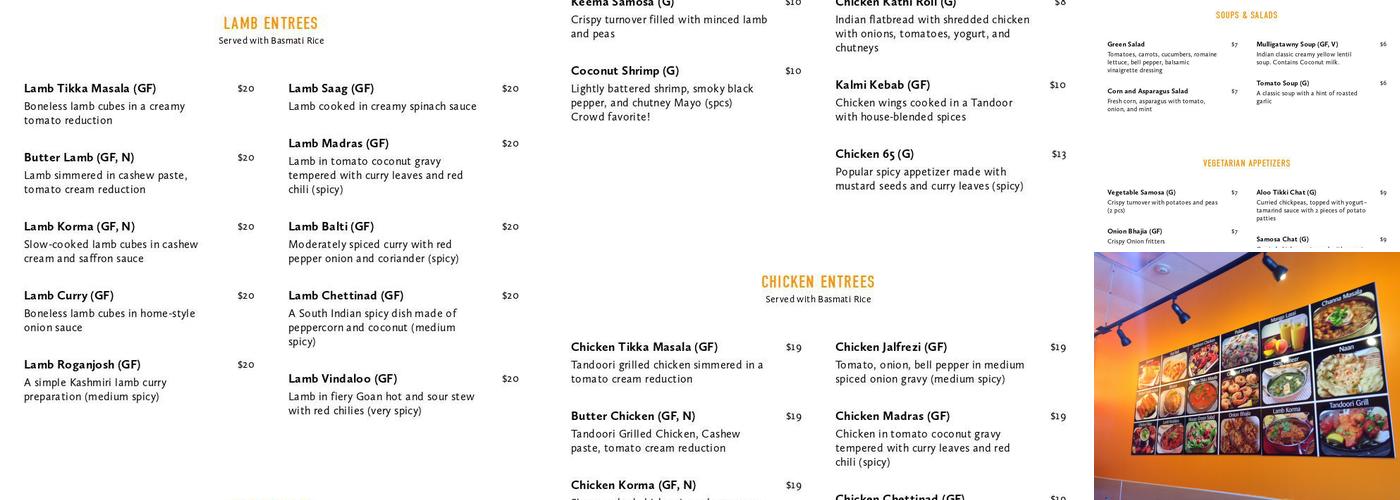 Vedas Indian Cuisine NORWALK Menu