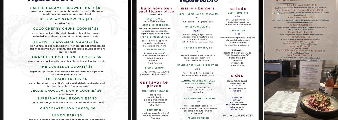 Newbrook Kitchen Menu