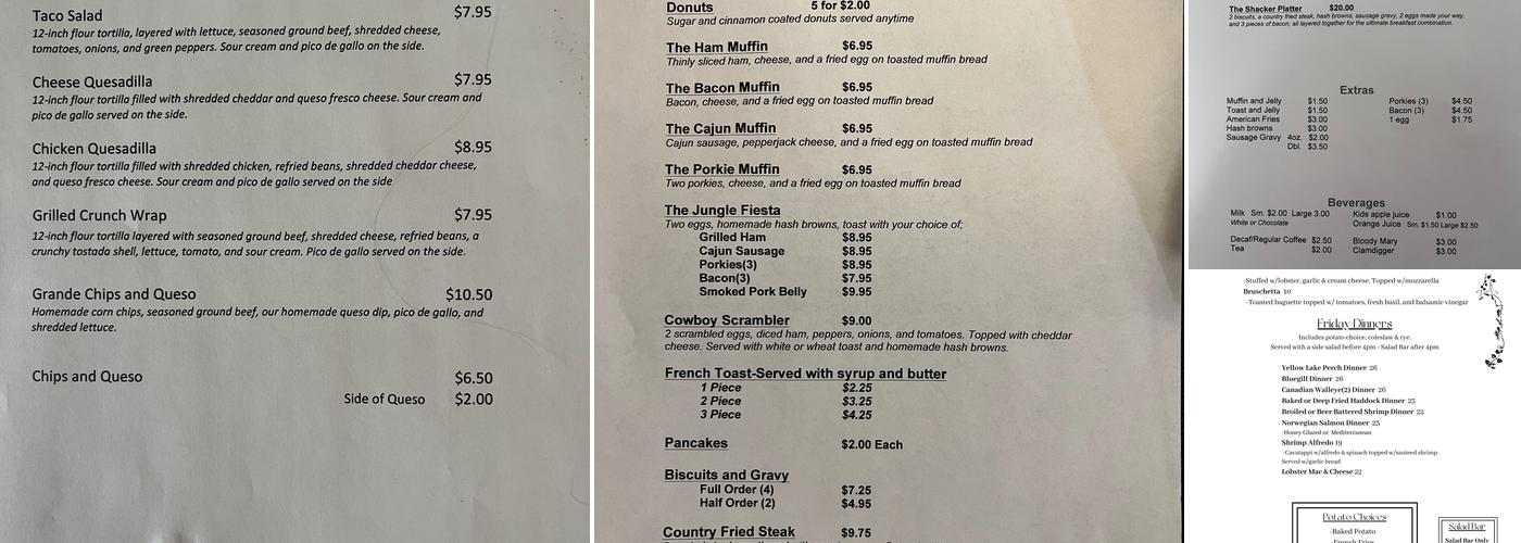 Jungle Jim's Pub & Grub Menu