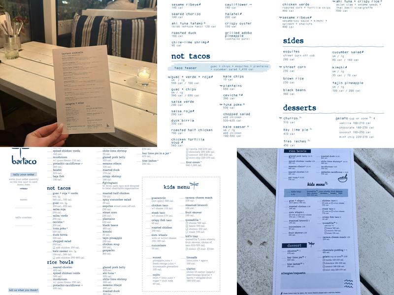 bartaco Menu