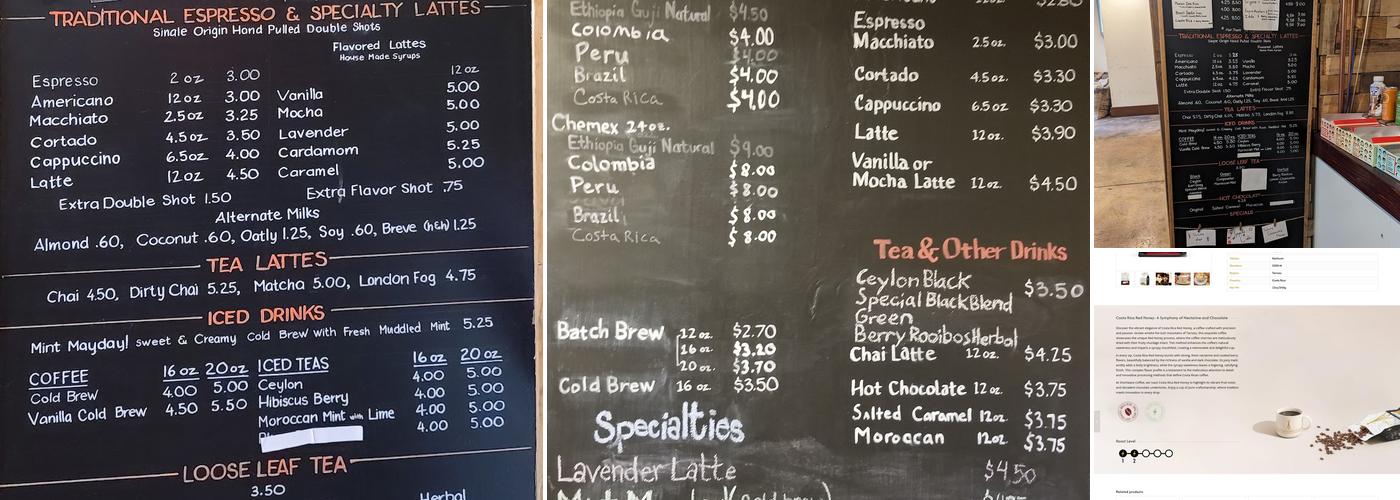 Shortwave Coffee Menu
