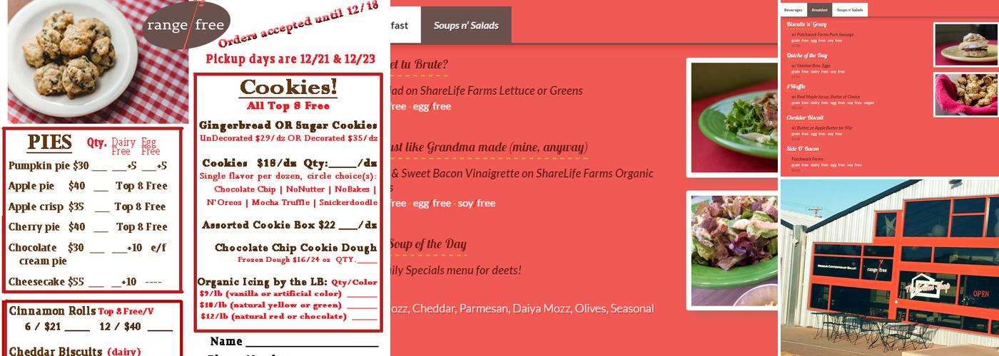 Range Free Menu