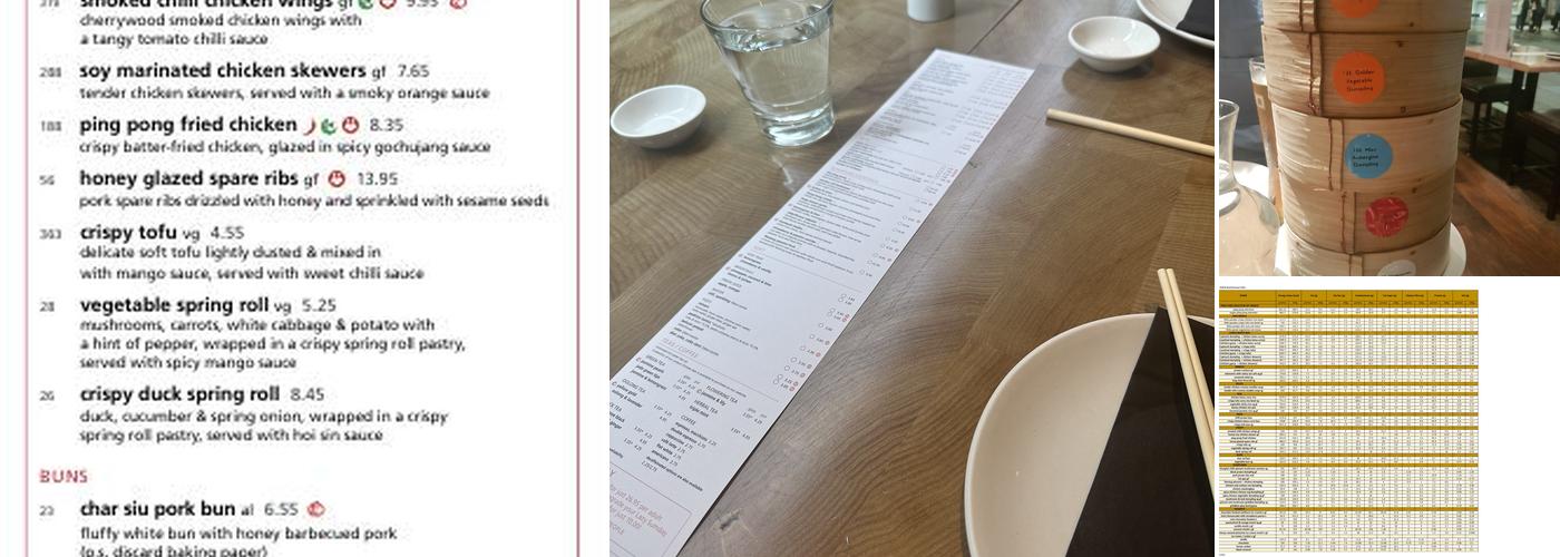 Ping Pong Bow Bells House Menu