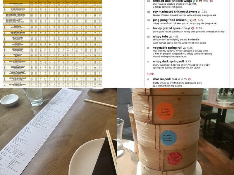 Ping Pong Bow Bells House Menu