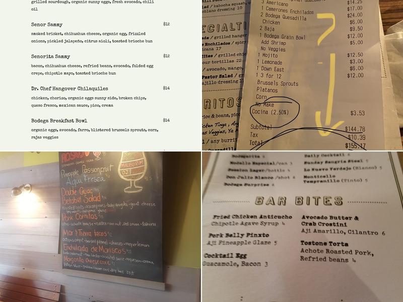 Bodega Taco Bar Menu
