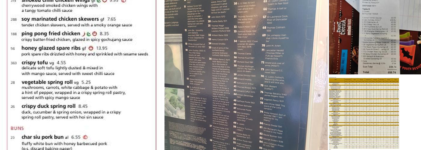 Ping Pong St Katharine Docks Menu