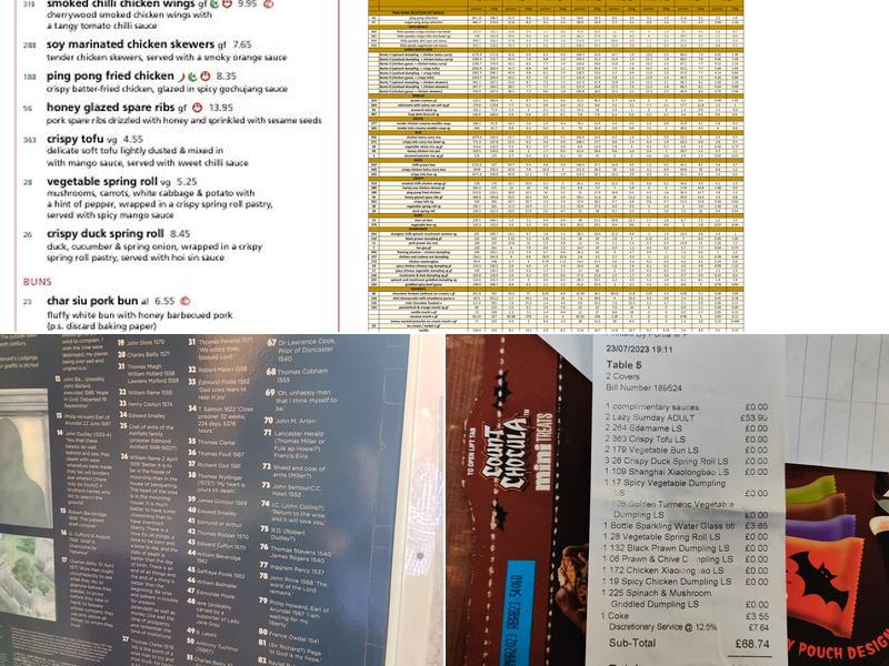 Ping Pong St Katharine Docks Menu