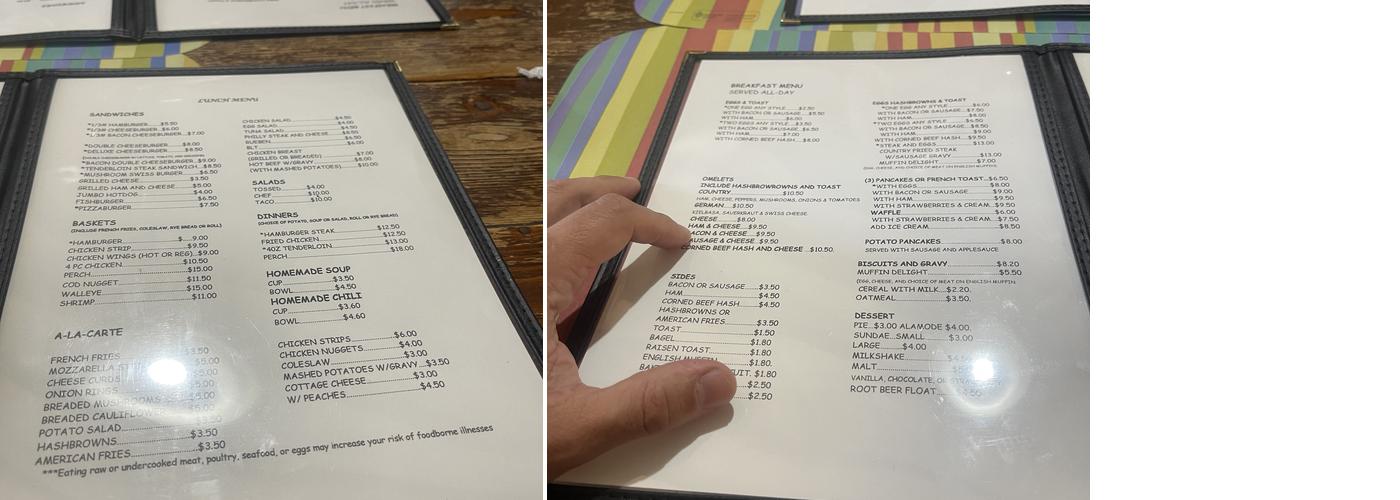 Laverne & Gail's Diner Menu