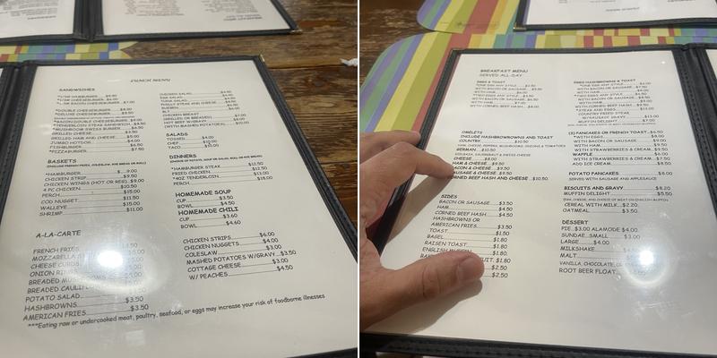 Laverne & Gail's Diner Menu