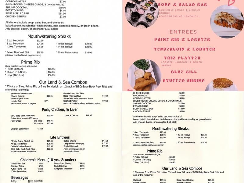 The Boarding House Supper Club Menu