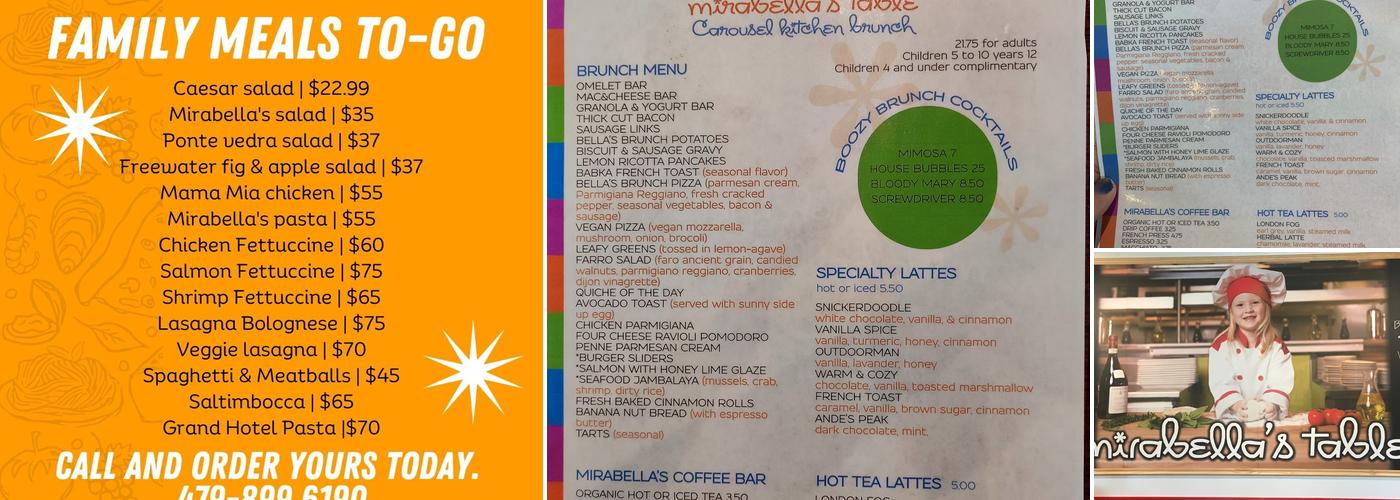 Mirabella's Table Menu