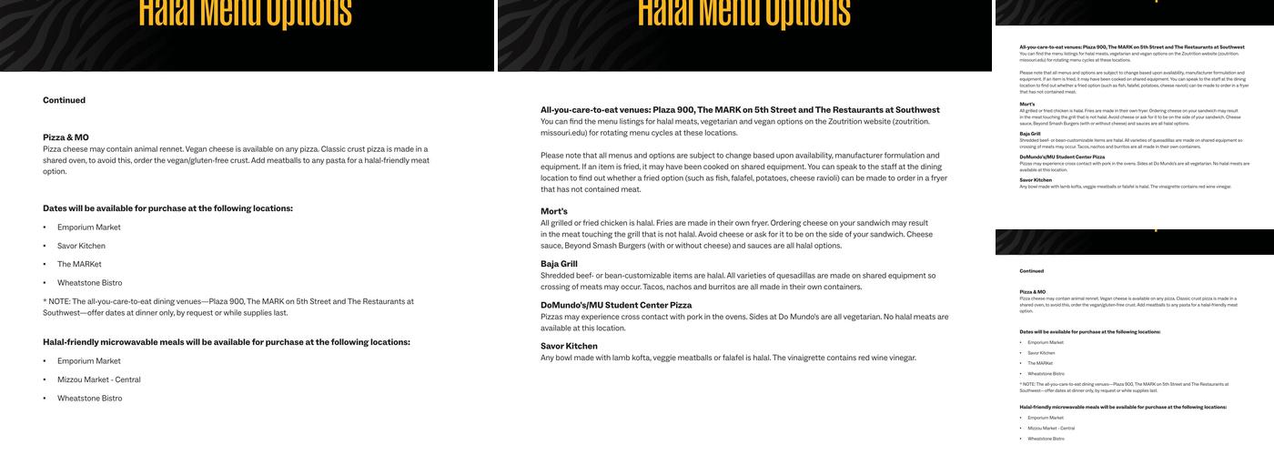 Rollins Dining Hall Menu