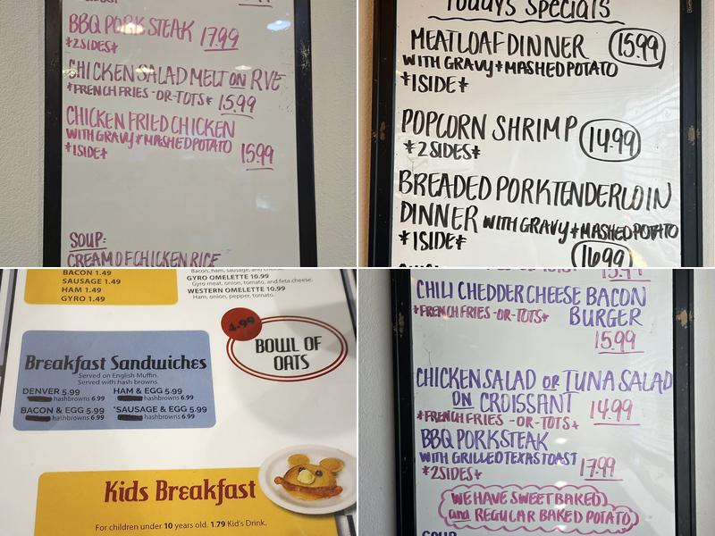 The 87 Diner Menu