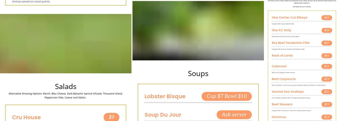 Grand Cru Menu
