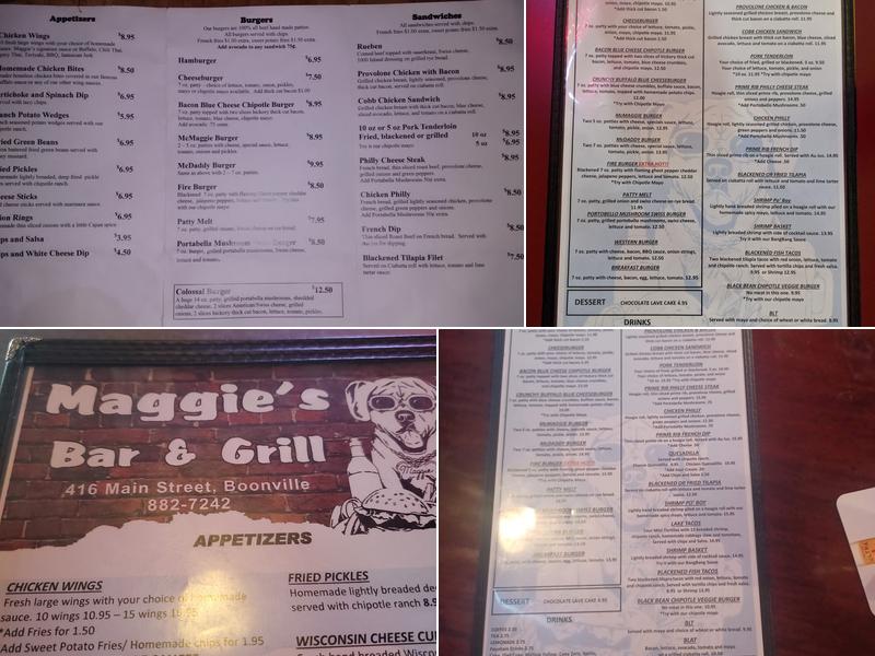 Maggie's Bar and Grill Menu