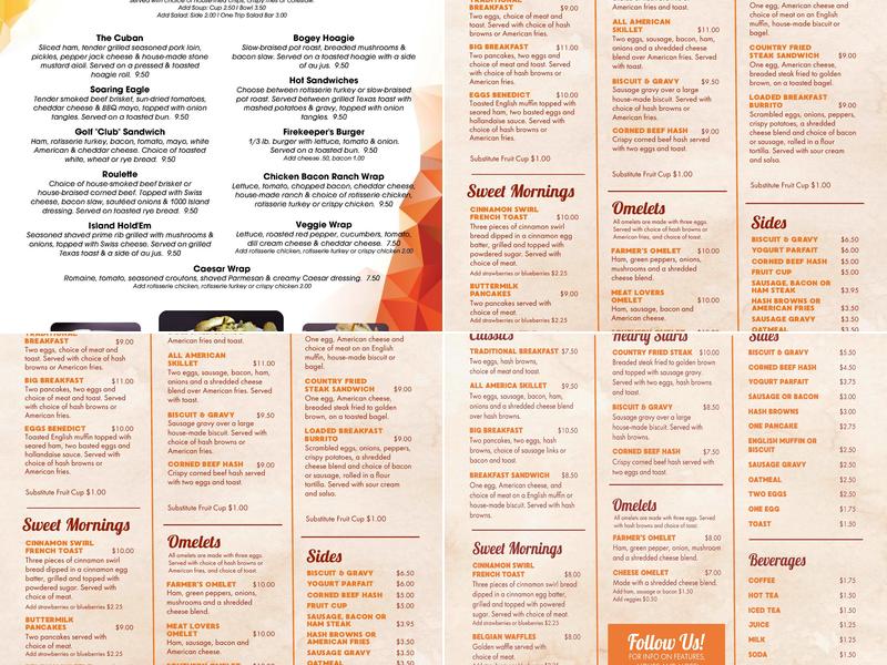Firekeeper's Restaurant Menu