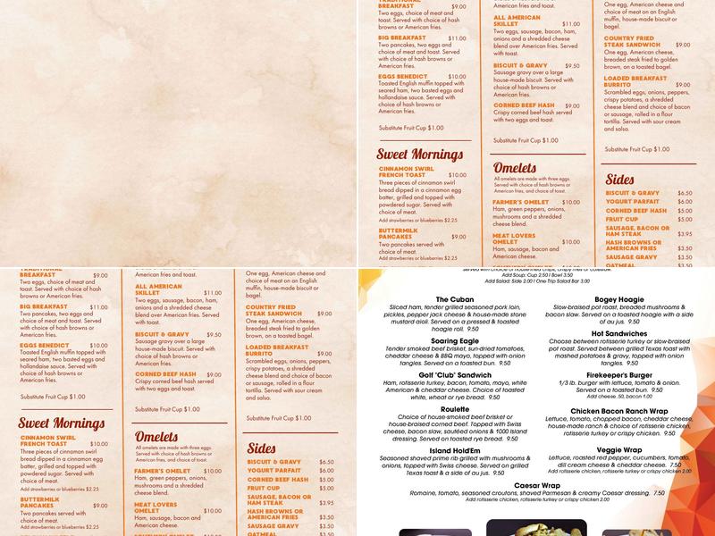 Firekeeper's Restaurant Menu