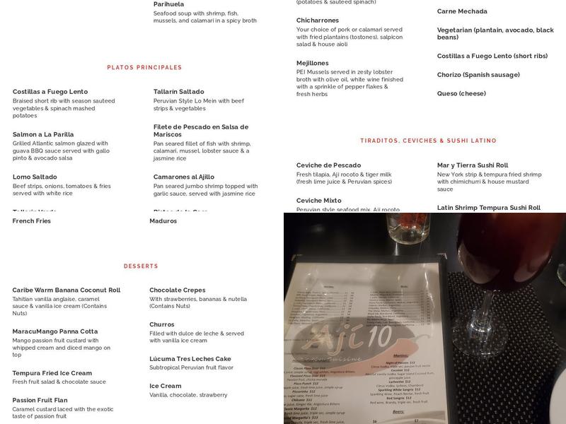 Aji 10 Menu