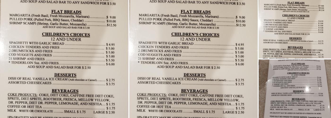 Whistle Stop Menu