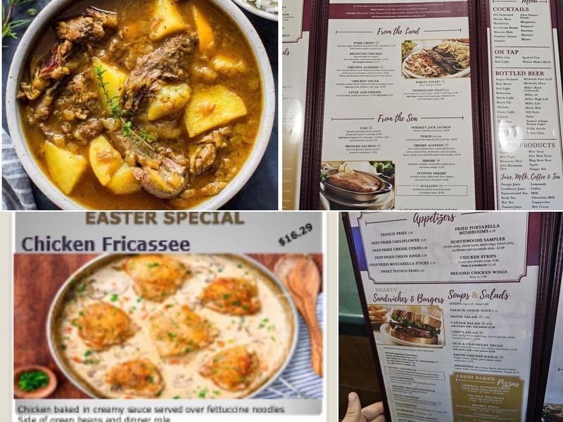 Paris In Pembine Menu