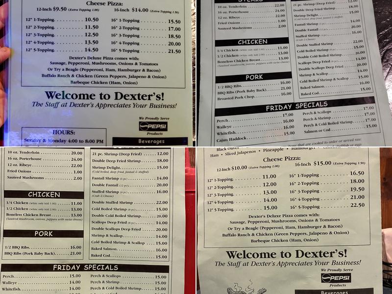 Dexter's Menu