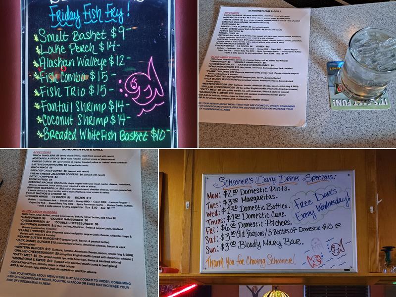 Schooner Pub & Grill Menu