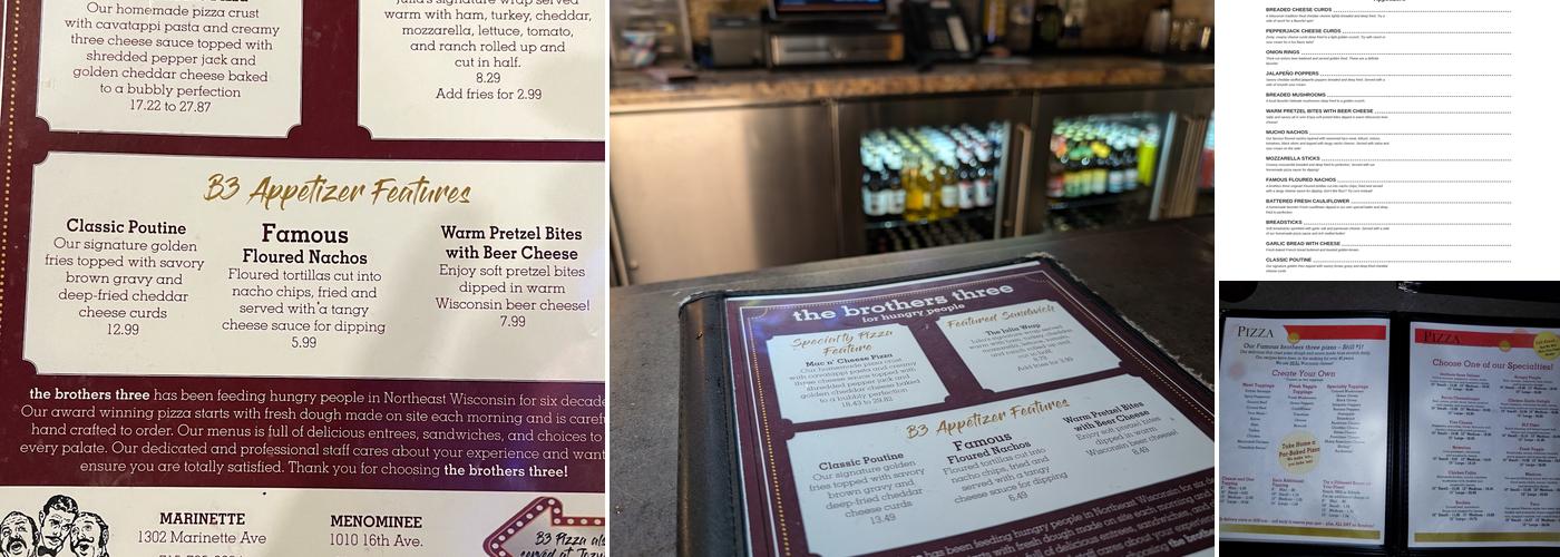 The Brothers Three Menu