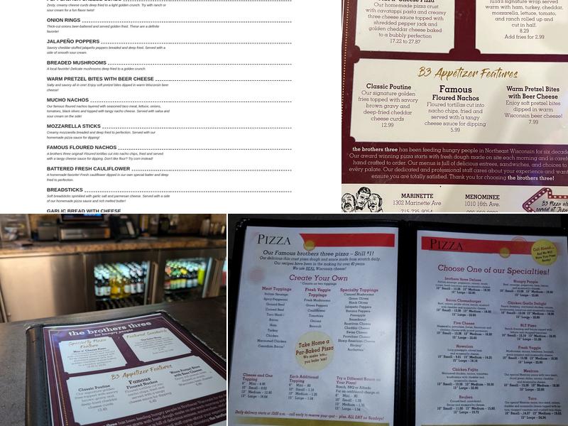 The Brothers Three Menu