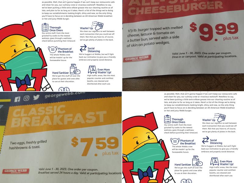 George Webb Restaurant Menu