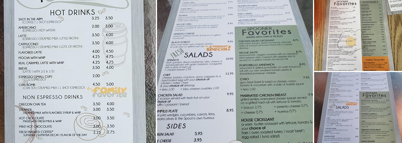 Serving Spoon Menu