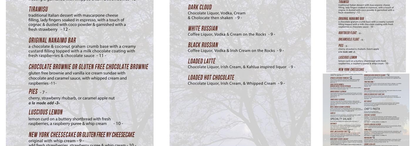 Chef's Hat Cafe Menu