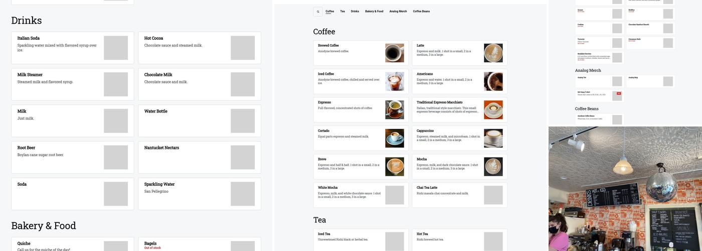 Analog Ice Cream and Coffee Menu