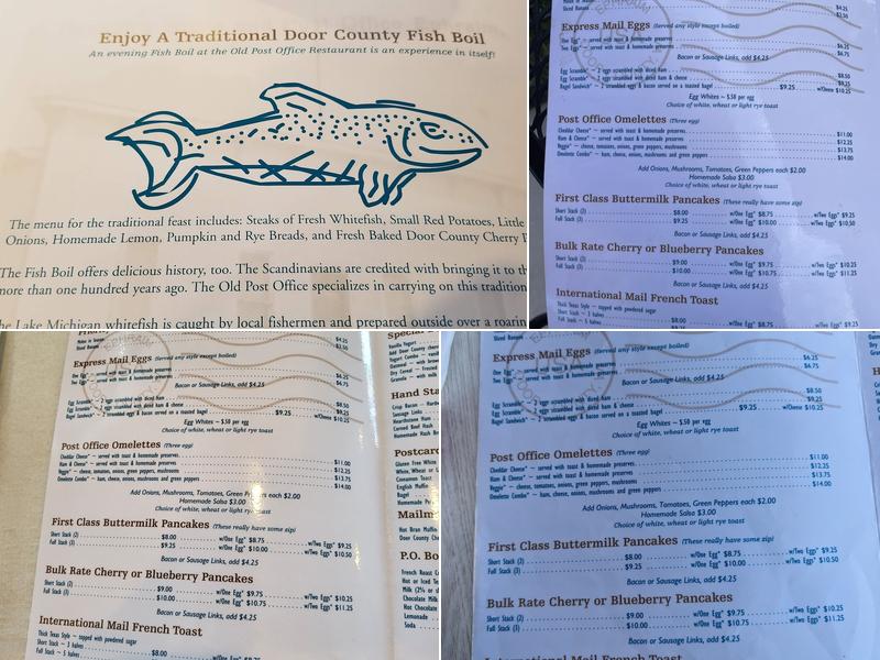 The Old Post Office Restaurant Menu