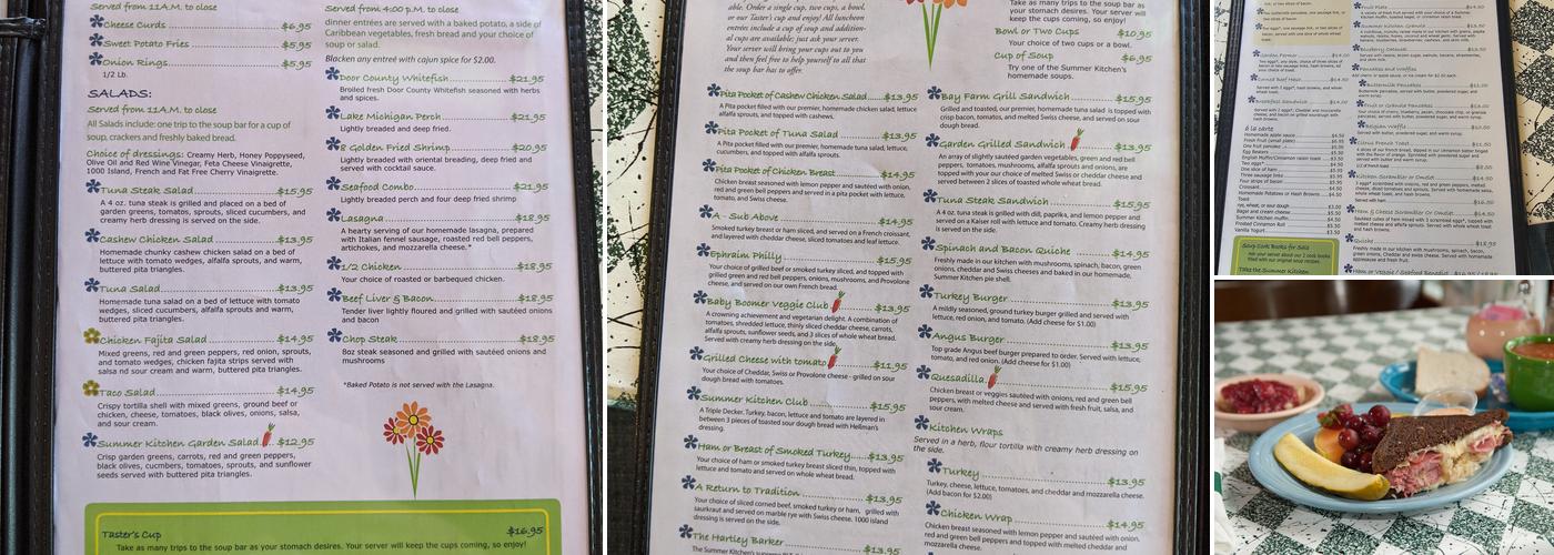 Summer Kitchen Restaurant Menu
