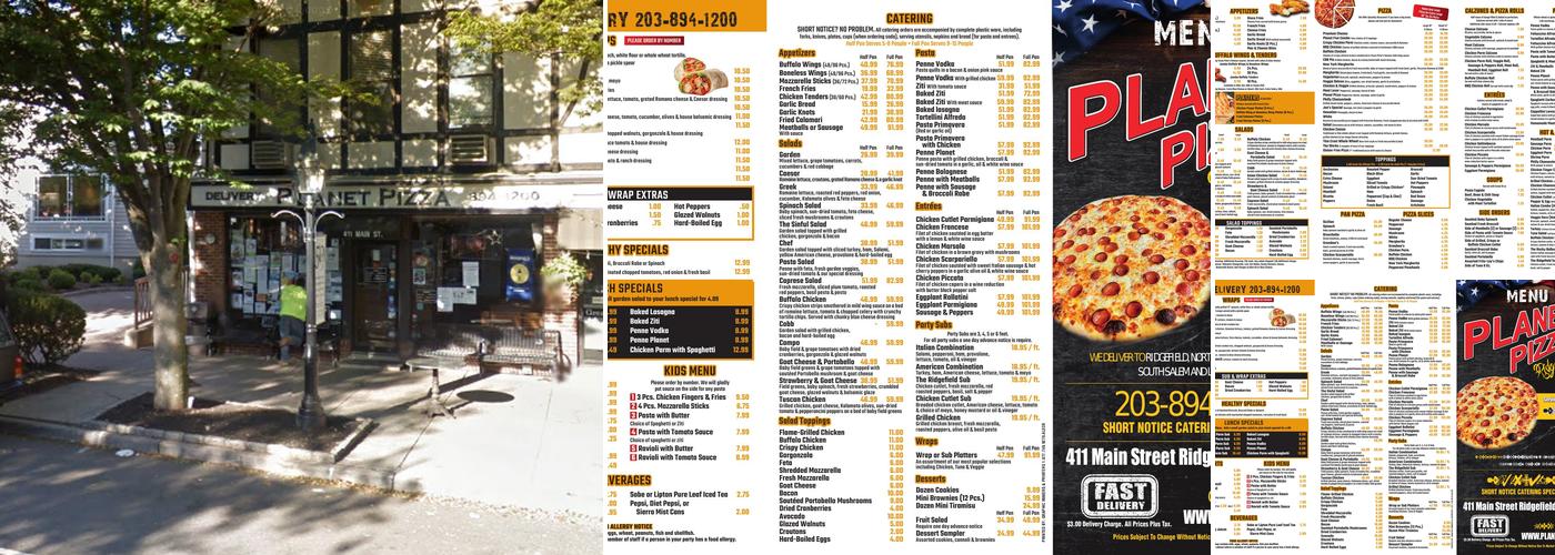 Planet Pizza Menu